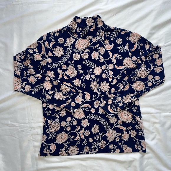 Lands' End Long Sleeve Cotton Mock Turtleneck — Size S (6–8) - Picture 1 of 4